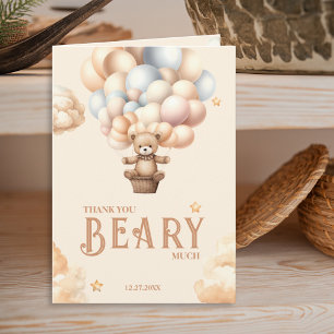Carte De Remerciements Teddy Bear Bearly Wait Sexe Balloons neutres