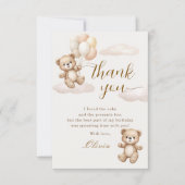 Carte De Remerciements Teddy Bear Birthday (Devant)