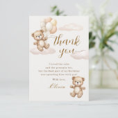 Carte De Remerciements Teddy Bear Birthday (Debout devant)