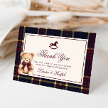 Carte De Remerciements Teddy Bear Classic Bourgogne Baby shower Plaid<br><div class="desc">Teddy Bear Classic Bourgogne Plaid Baby shower Cartes de remerciements correspondants disponibles.</div>