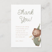 Carte De Remerciements Teddy Bear Première fête d'anniversaire (Devant)