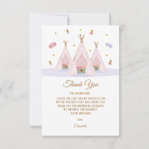 Carte De Remerciements Teepee Spa fête d'anniversaire