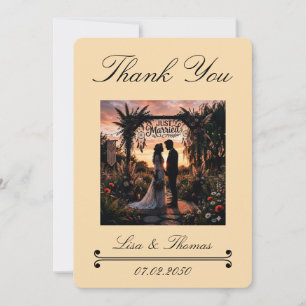 Carte De Remerciements Teintes de coucher de soleil Bohème nomade