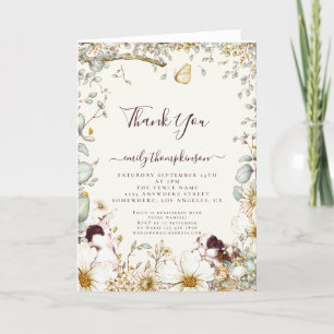 Carte De Remerciements TEMPLAT Bunnies Baby shower Pique-nique Girl Boy