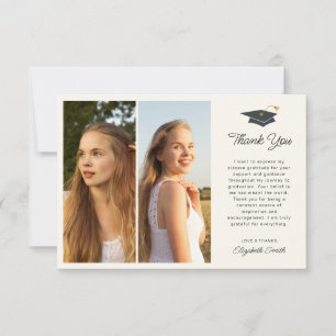 Carte de remerciements tendance de graduation phot