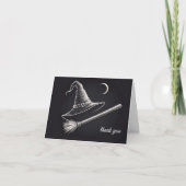 Carte De Remerciements Tendance Éffrayant Halloween sorcière casquette et (Devant)