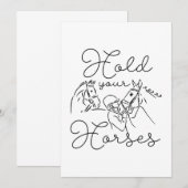 Carte De Remerciements Tenez vos chevaux (Devant / Derrière)
