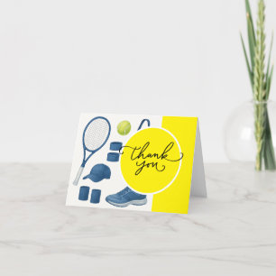 Carte De Remerciements Tennis équipement boule de raquette pour joueur