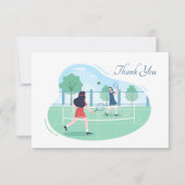 Carte De Remerciements Tennis mignon ajoute du sentiment (Devant)