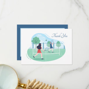 Carte De Remerciements Tennis mignon ajoute du sentiment