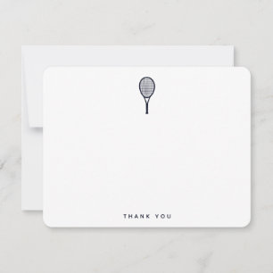 Carte De Remerciements Tennis Moderne à l'encre bleue