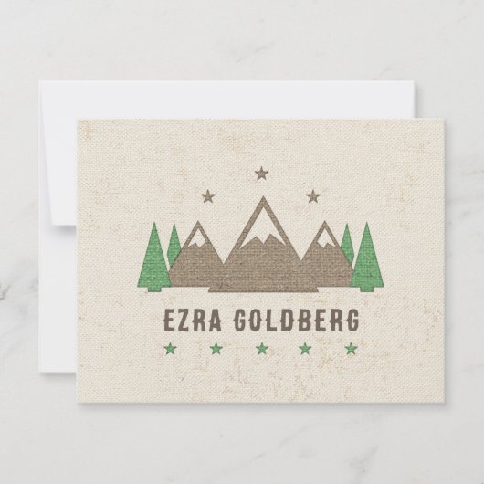 Carte De Remerciements Tente Canvas Camping Bar Mitzvah (Devant)