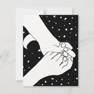 Carte De Remerciements Tenue À La Main Sur Les Étoiles