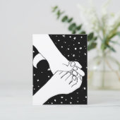 Carte De Remerciements Tenue À La Main Sur Les Étoiles (Debout devant)