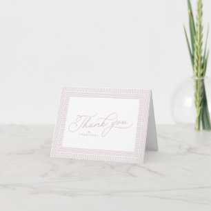 Carte De Remerciements Tenue seersucker rose et blanc rayée simple baby s