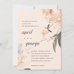 CARTE DE REMERCIEMENTS TERRACOTTA BLUSH WATERCOLOR FLORAL MARIAGE INVITER