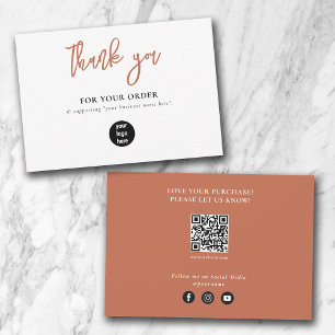 Carte De Remerciements Terracotta Business Thank You Logo Social Media