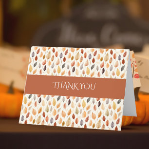 Carte De Remerciements Terracotta Elégante Aquarelle Automne Feuilles aut