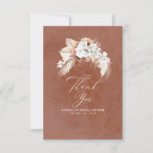Carte De Remerciements Terracotta Floral Elegant Small Thank You (Devant)