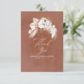 Carte De Remerciements Terracotta Floral Elegant Small Thank You (Debout devant)