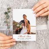 Carte De Remerciements Terracotta Floral Pine de Noël Mariage