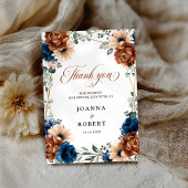 Carte De Remerciements Terracotta Marine Bleu Vert Mariage géométrique