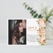 Carte De Remerciements Terracotta Rose florissant Hydrangea Mariage Flora (Debout devant)