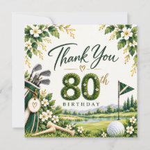 Terrain de golf aquarelle verte pour 80e anniversa