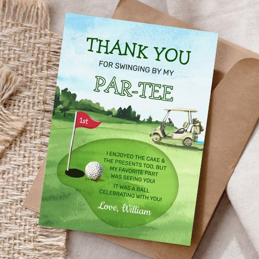 Carte De Remerciements Terrain de golf Green Hole-In-One Anniversaire