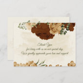 Carte De Remerciements terre cuite tonalité de terre mariage vert fleuri (Devant / Derrière)