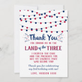 Carte De Remerciements Terre Des Trois Du 3 Juillet Anniversaire (Devant)