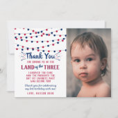 Carte De Remerciements Terre Des Trois Du 3 Juillet Photo Anniversaire (Devant)