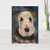 CARTE DE REMERCIEMENTS TERRIER AIREDALE        (Devant)