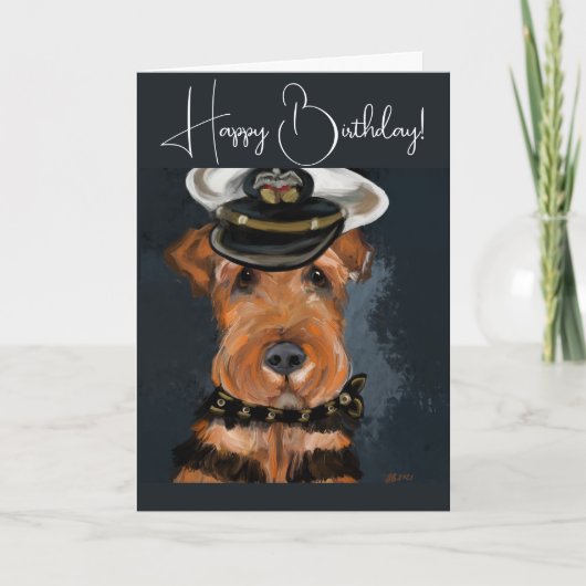 CARTE DE REMERCIEMENTS TERRIER AIREDALE (Devant)