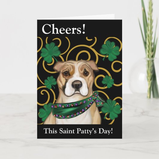 CARTE DE REMERCIEMENTS TERRIER AMÉRICAIN DU STAFFORDSHIRE (Devant)