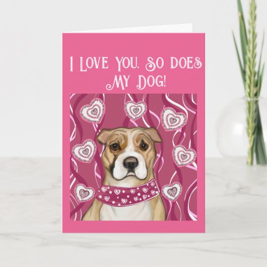 CARTE DE REMERCIEMENTS TERRIER AMÉRICAIN DU STAFFORDSHIRE (Devant)