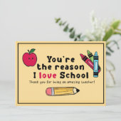 Carte De Remerciements T'es la raison pour laquelle j'aime l'école Remerc (Debout devant)