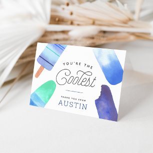 Carte De Remerciements T'es le plus cool Enfants Popsicle
