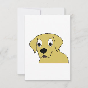Carte De Remerciements Tête de dessin animé de labrador jaune LR
