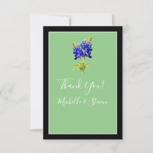 Carte De Remerciements Texas Bluebonnets sur Sage, mariage du printemps