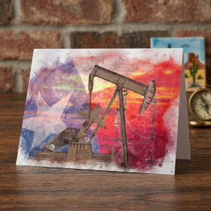 Carte De Remerciements Texas Oil Pumpjack : patrimoine artistique de l'Ét