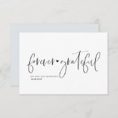 Carte De Remerciements texte calligraphié de remerciement de mariage pour (Devant / Derrière)