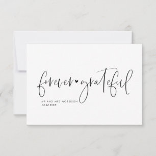 Carte De Remerciements texte calligraphié de remerciement de mariage pour