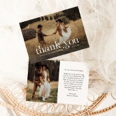 Carte De Remerciements Texte chic et beau | Mariage photo Classy Two