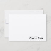 Carte De Remerciements texte de machine à écrire moderne minimal papier k (Devant)