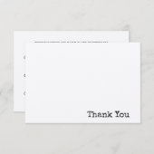 Carte De Remerciements texte de machine à écrire moderne minimal simple p (Devant / Derrière)