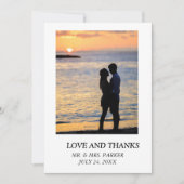 Carte De Remerciements Texte et image mariage simple et élégant (Devant)