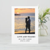 Carte De Remerciements Texte et image mariage simple et élégant (Debout devant)