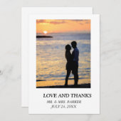 Carte De Remerciements Texte et image mariage simple et élégant (Devant / Derrière)