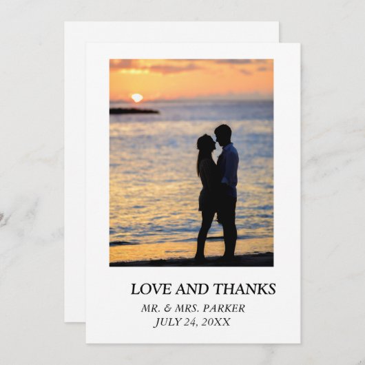 Carte De Remerciements Texte et image mariage simple et élégant (Devant / Derrière)